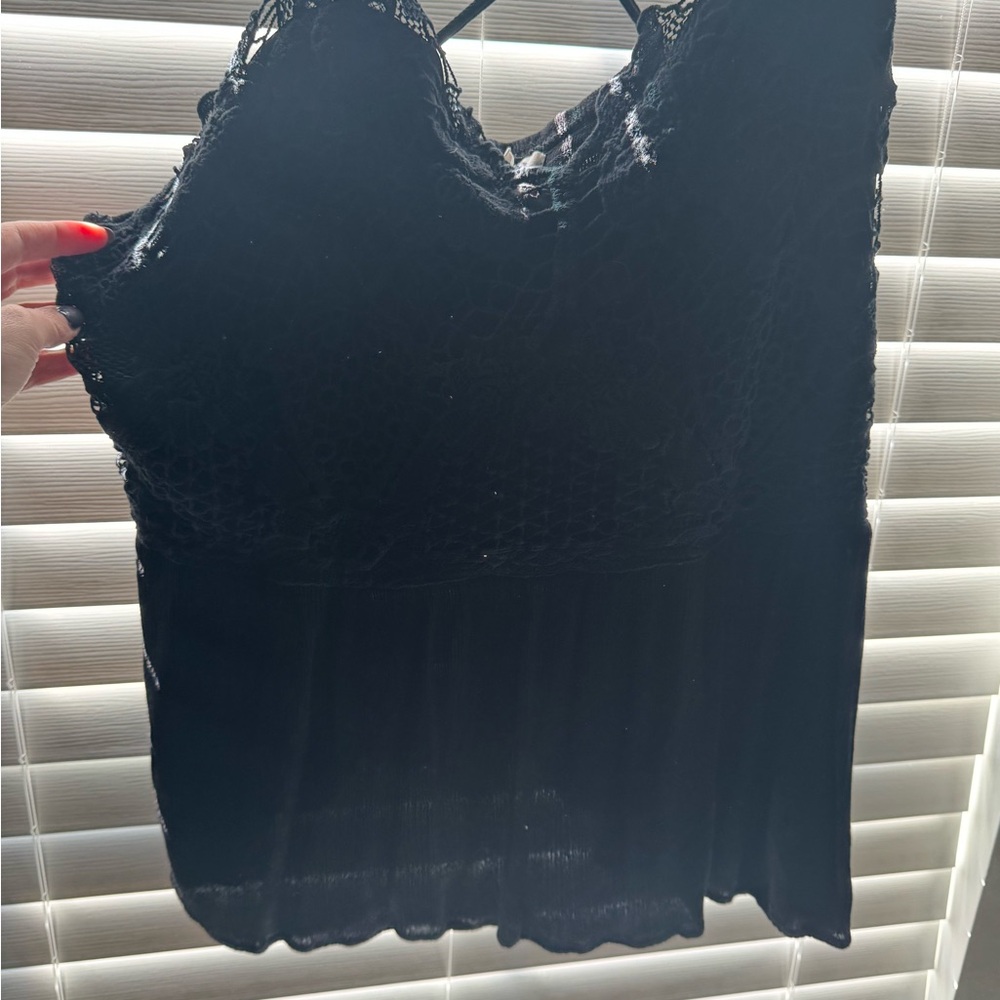 Maurices Black Lace Camisole Top